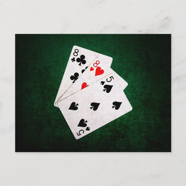Carte Postale Blackjack 21 points - Huit, Huit, Cinq (Devant)