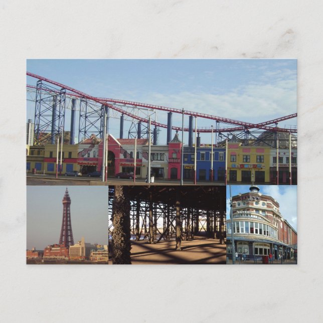 Carte Postale Blackpool 4 images (Devant)