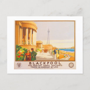 Carte Postale Blackpool Chemins de fer britanniques LMS Voyages 