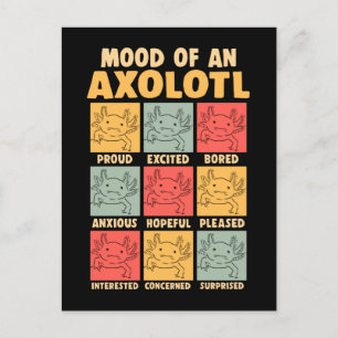 Carte Postale Blague d'amphibien d'humeur Axolotl mignon