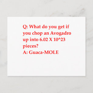 Carte Postale blague de chimie