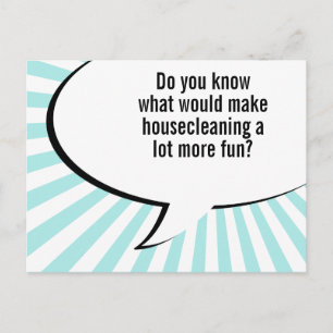 Carte Postale blague de femme de ménage