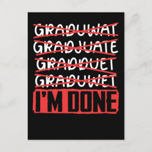 Carte Postale Blague de fin d'études amusante Étudiant diplômé s