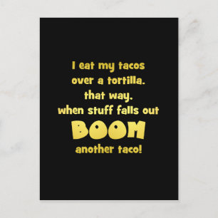 Carte Postale Blague de tortilla Boom drôle