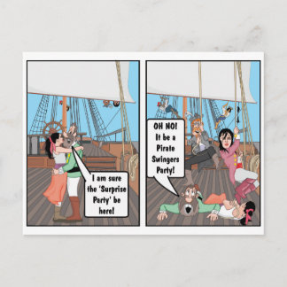 CARTE POSTALE BLAGUE DES SWINGERS