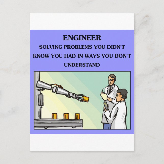 Carte Postale blague d'ingénieur (Devant)