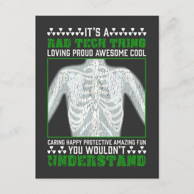Carte Postale Blague drôle de technicien en radiologie X-ray Hum (Devant)