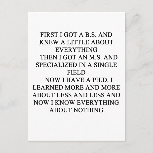 Carte Postale blague PHD (Devant)