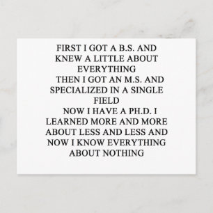 Carte Postale blague PHD