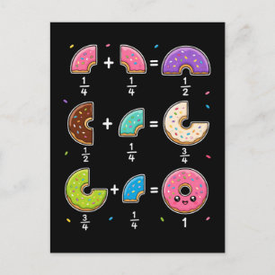 Carte Postale Blagues de maths sur les fractions de beignets