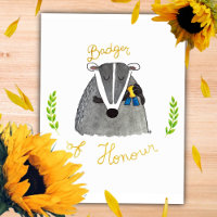Carte postale Blaireau d'honneur par Nicole Janes