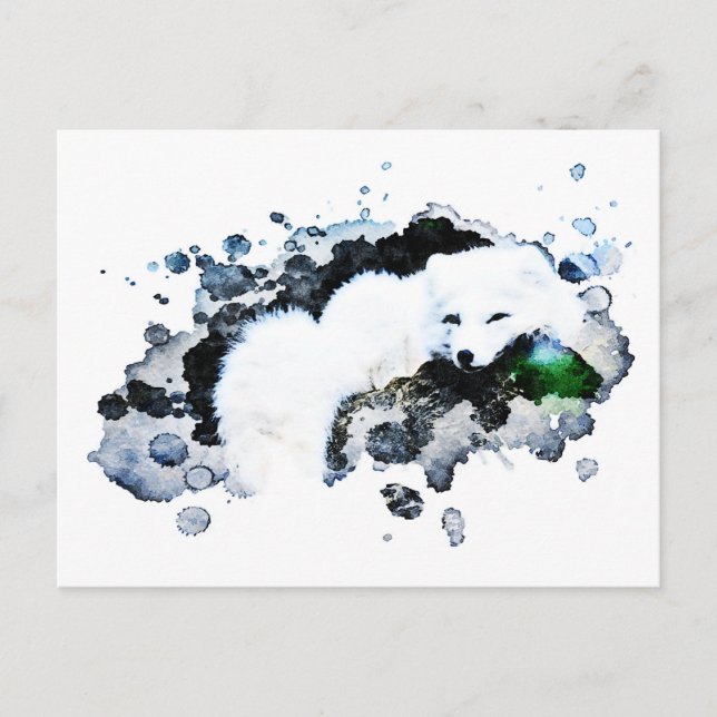 Carte Postale *~* Blanc arctique - Renard polaire de neige Ap18  (Devant)