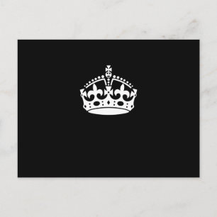 Carte Postale Blanc Garder la couronne calme sur le noir