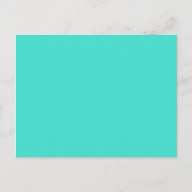 Carte Postale Blanc Turquoise couleur solide moderne (Devant)