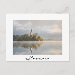 Carte postale blanche Foggy Slovénie sunrise