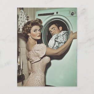 Carte Postale Blanchisserie vintage Surprise