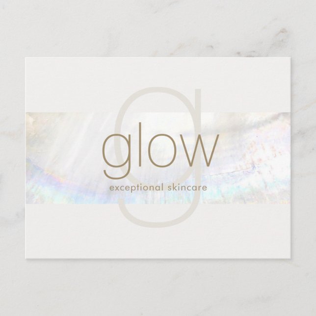 Carte Postale Blancs de coquillage de monogramme moderne élégant (Devant)