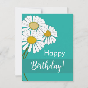 Carte Postale Blancs marguerites Joyeux anniversaire