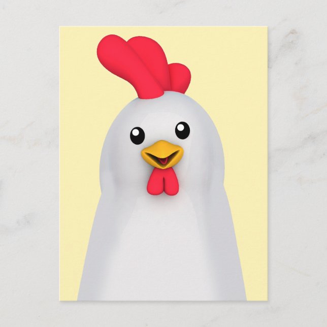 Carte Postale Blancs mignons / Rooster blanc (Devant)