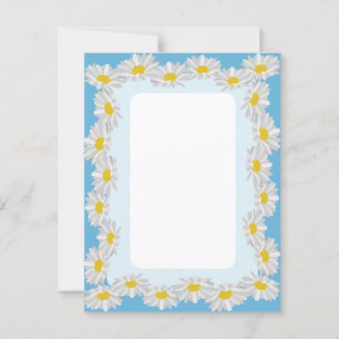 Carte Postale Blank White Daisy avec Sky Blue Card 