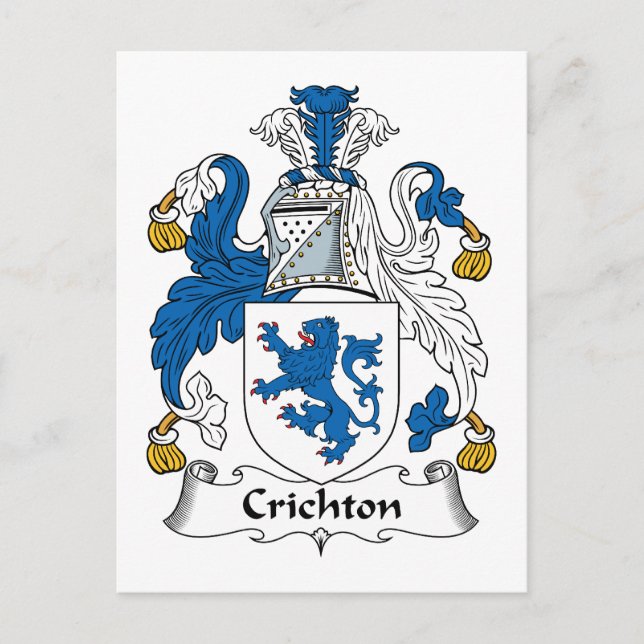Carte Postale Blason de famille Crichton (Devant)