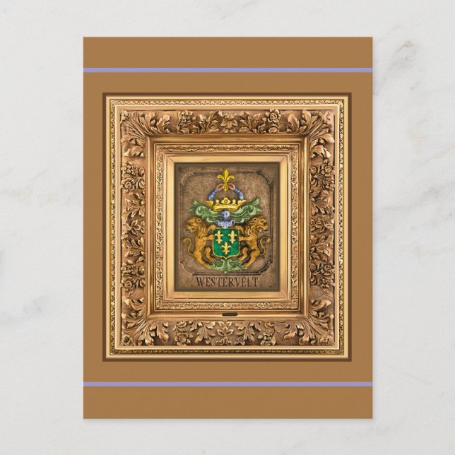 Carte Postale Blason de Famille Dutch Van Westervelt (Devant)