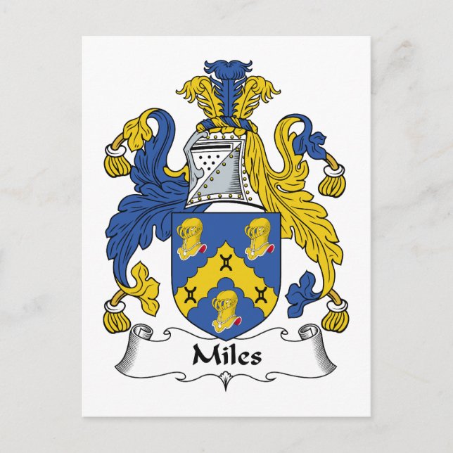 Carte Postale Blason de famille Miles (Devant)