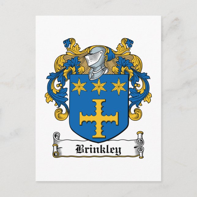Carte Postale Blason de la famille Brinkley (Devant)