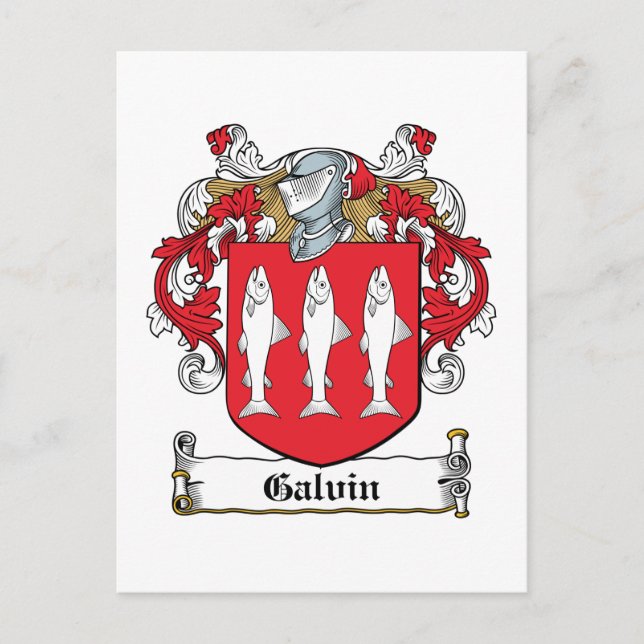 Carte Postale Blason de la famille Galvin (Devant)