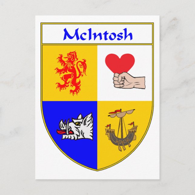 Carte Postale Blason de la famille McIntosh (Devant)