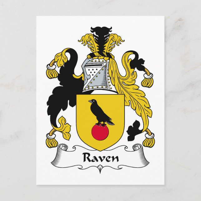Carte Postale Blason de la famille Raven (Devant)