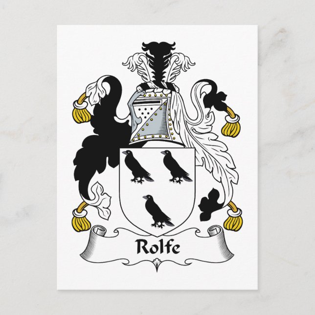 Carte Postale Blason de la famille Rolfe (Devant)