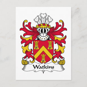 Carte Postale Blason de la famille Watkins