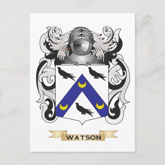 Carte Postale Blason de la famille Watson (Armoiries) (Devant)