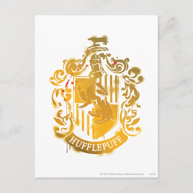 Carte Postale Blason de Poufsouffle - Éclaboussé (Devant)