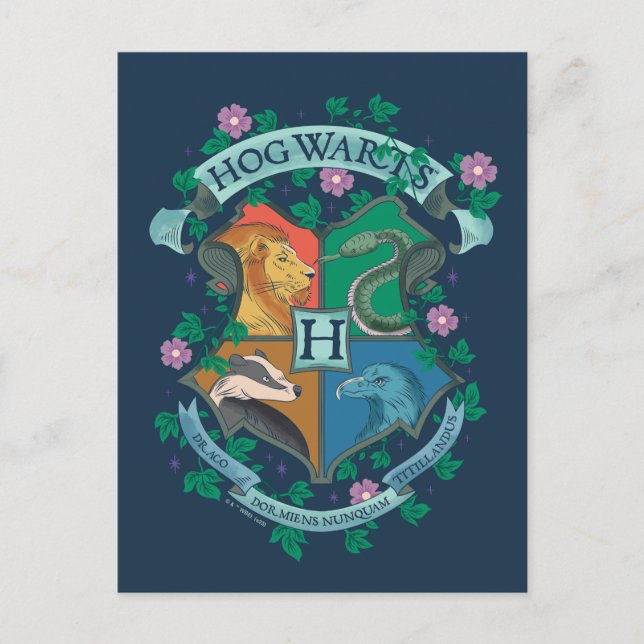Carte Postale Blason floral HOGWARTS™ (Devant)