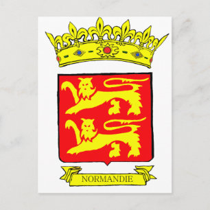 CARTE POSTALE BLASON NORMANDIE