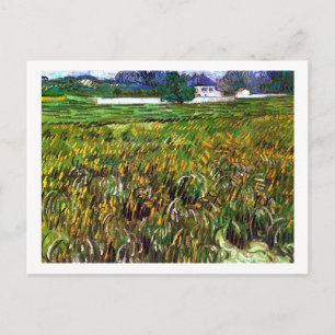 Carte Postale Blé Field Auvers, Maison Blanche Van Gogh Art
