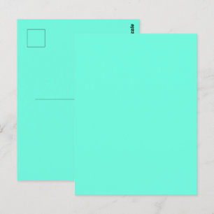 Carte Postale Bleu Aqua Vert Turquoise Couleur Unie