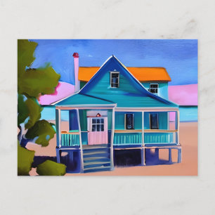 Carte Postale Bleu Beach House Vacances   Maintenir le contact