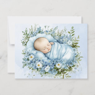 Carte postale Bleu Bébé mou