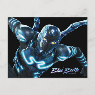 Carte Postale Bleu Beetle Leaping Caractère Art