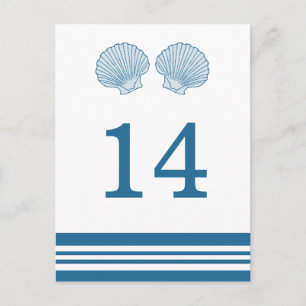 Carte postale Bleu Blanc Nautique Coquilles