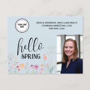Carte Postale Bleu Bonjour Printemps Réalité Promotion