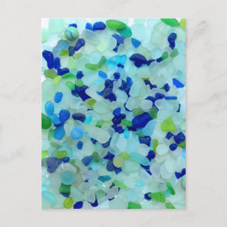 Carte Postale Bleu de la mer de verre de la plage de verre de l'