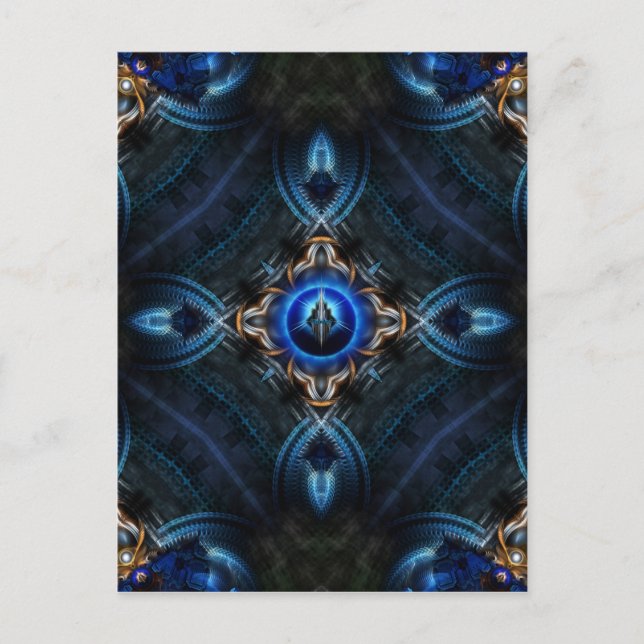 Carte Postale Bleu doré kaléidoscope (Devant)