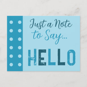 Carte Postale Bleu foncé et bleu clair juste une note pour dire