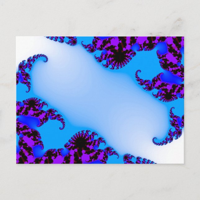 Carte Postale bleu fractal (Devant)