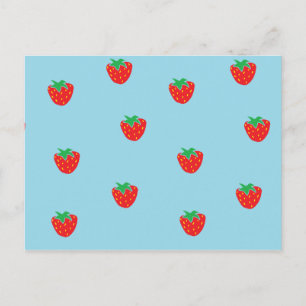 Carte Postale Bleu fraises
