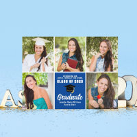 Bleu Graduate Photo Collage Moderne Graduation
